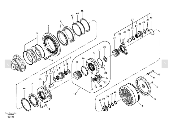 EC240LC FINAL DRIVE SA7117-34001 7117-34001 FOR TRAVEL MOTOR EXCAVATOR